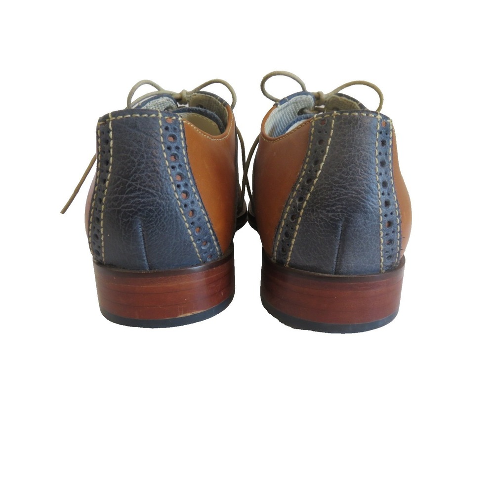 Vintage Cole Haan Saddle Oxford Shoes Two-Tone Leather Mens size 8.5  Brown/Blue - Picture 5 of 9